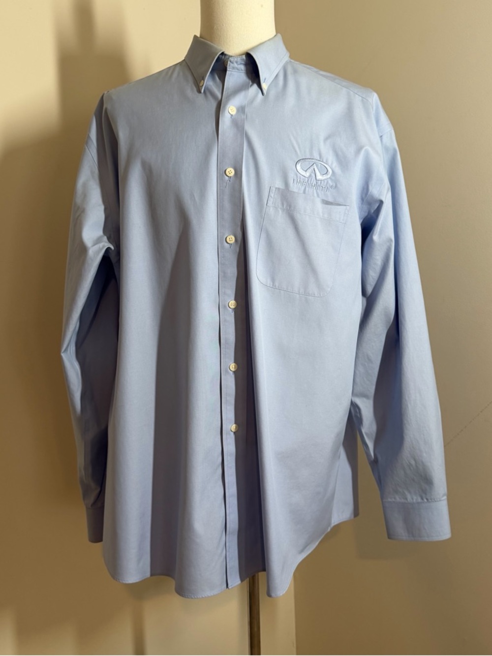 Infiniti Men’s Dress Shirt by Fairway & Greene -SZ XXL- Light Blue Long Sleeves